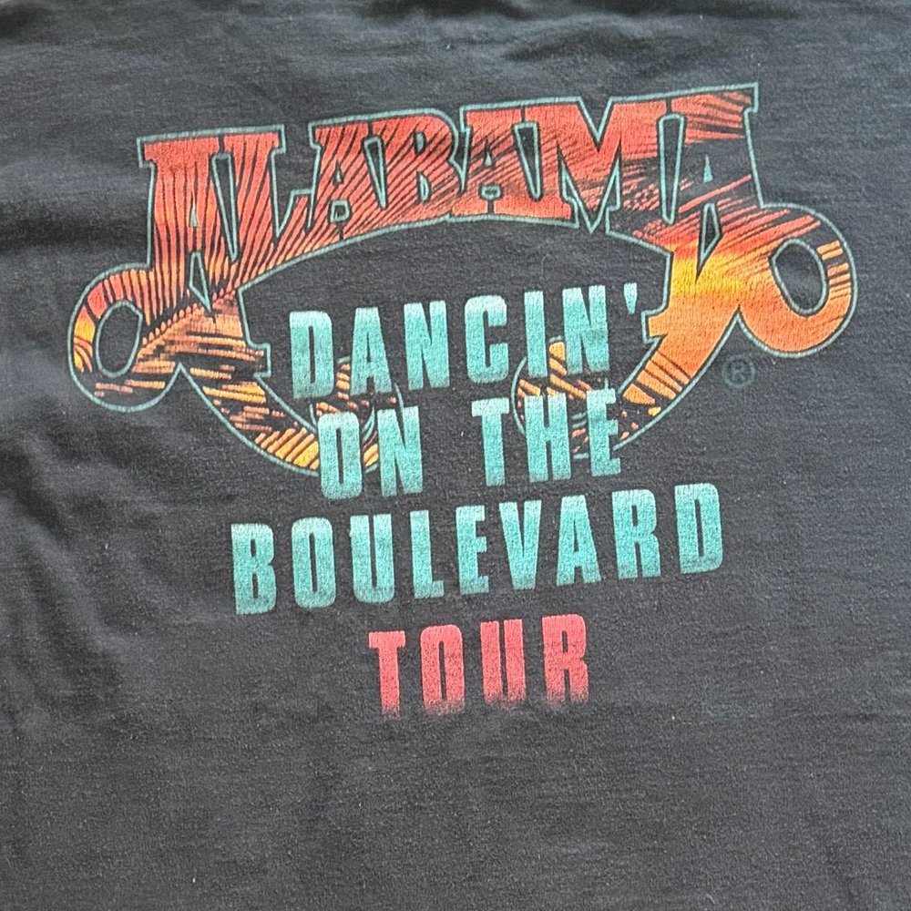 Vintage Alabama Band Graphic Concert Dancin on the Boulevard Tour T Shirt XL 90s - Picture 6 of 7